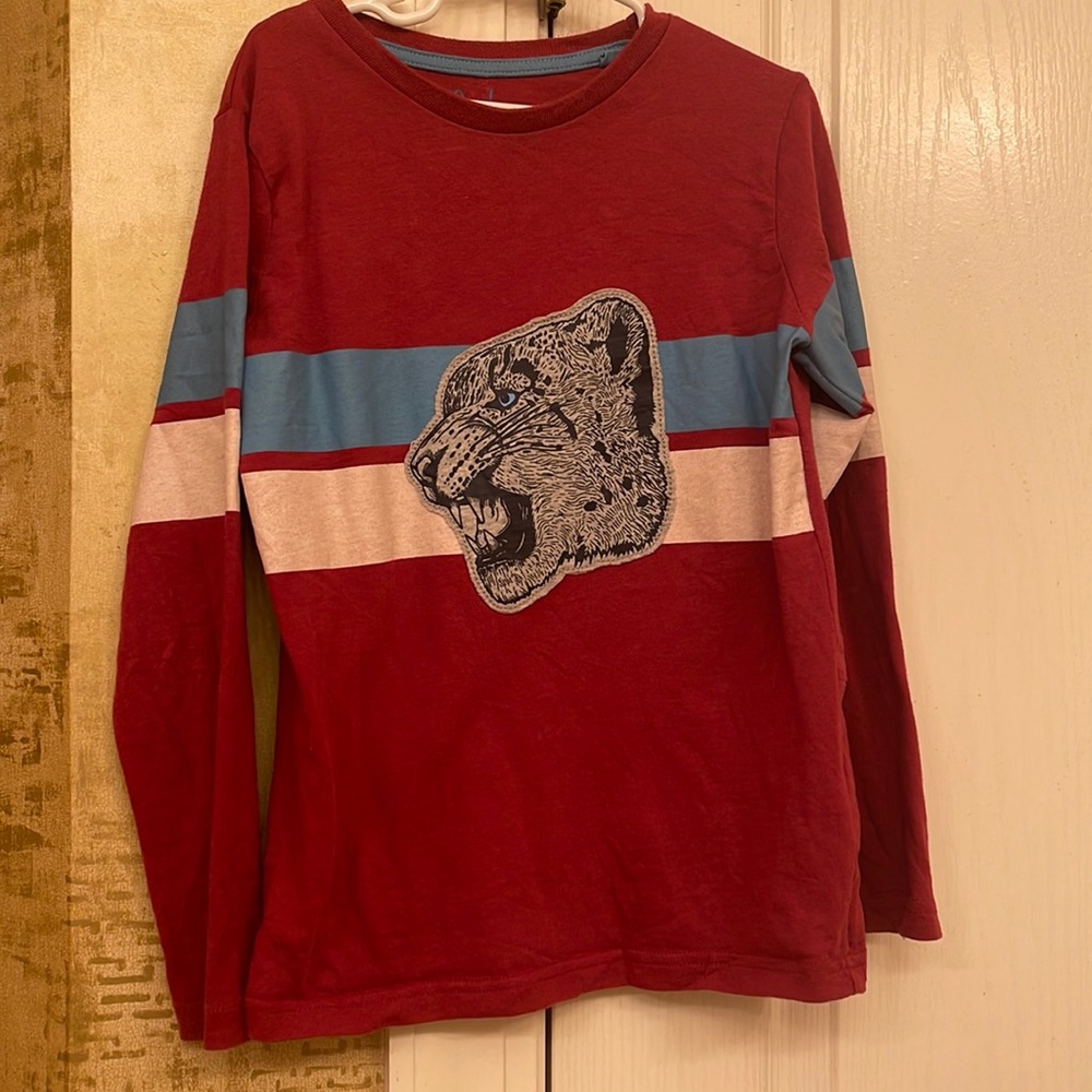 Mini Boden red shirt size 7-8 GUC